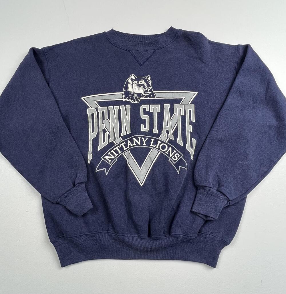 Vintage Penn State Nittany Lions Sweatshirt Large Blue NCAA Football BIKE USA